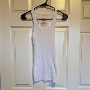 Women’s Small Zenana Basic Ribbed Stretch White Tank Top